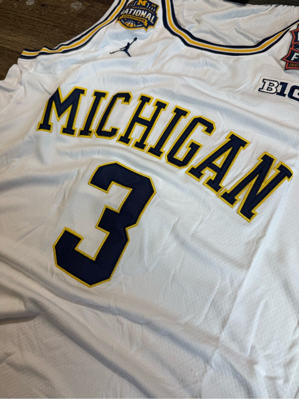 Michigan Wolverines #3 Elliot Cadeau National Champions Basketball Jersey - Picture 2 of 7